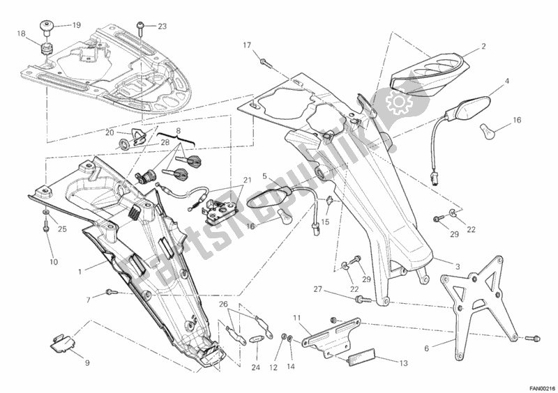 Toutes les pièces pour le Feu Arrière du Ducati Monster 795 EU Thailand 2012